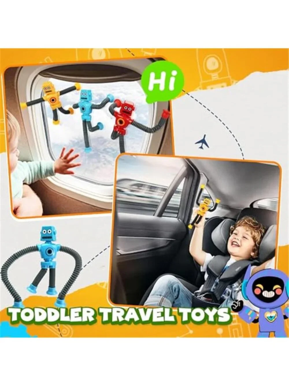 Robot Sensory Travel Roadtrip Toys 4Pcs